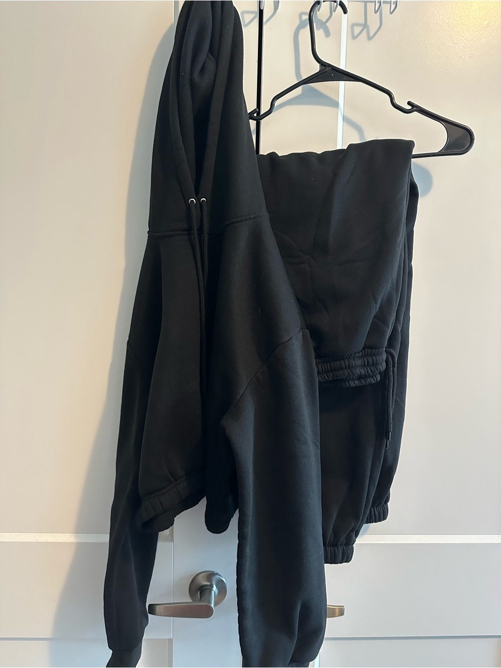 2 piece Black Women's High-Waist Jogger set